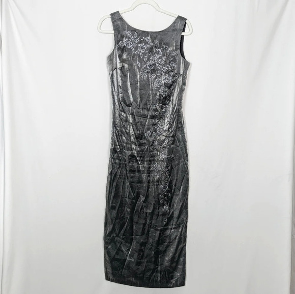 Y2K 90’s CDC 8 Evening Iridescent Metallic Sparkle Embellished Maxi Dress Gown - Picture 1 of 16